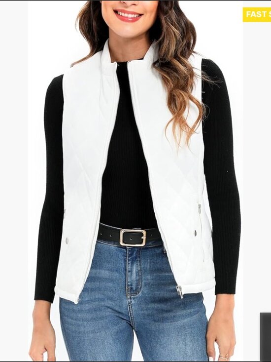 Jackets & Blazers - Quilted Puffer Vest Lightweight Gilet Chic Minimal Layering Piece 4 Pockets